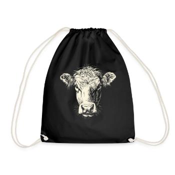 vache fermier boeuf lait veau végétalien vache vache de ferme vaches - Sac de sport léger - noir - Devant