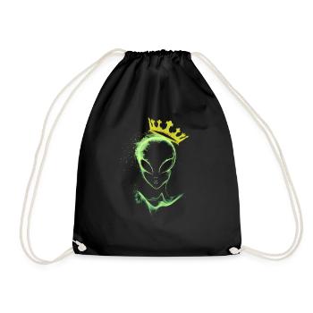 Alien avec une couronne - Sac de sport léger - noir - Devant
