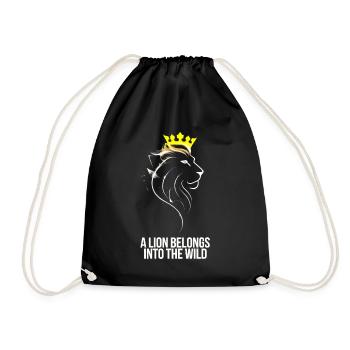 Un lion appartient au lion sauvage avec couronne - Sac de sport léger - noir - Devant