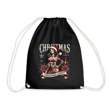 de Noël Streetwear Tattoo Esthétique - Sac de sport léger - noir - Devant