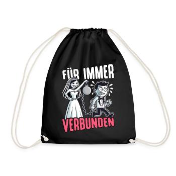 JGA T-Shirt Männer Junggesellenabschied Bräutigam - Turnbeutel - Schwarz - Vorne