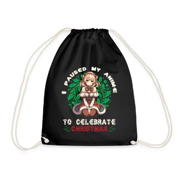 Anime Weihnachten Kawaii Feier - Turnbeutel - Schwarz - Vorne