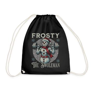 Frosty Der Muskelmann Schneemann Fitness - Turnbeutel - Schwarz - Vorne