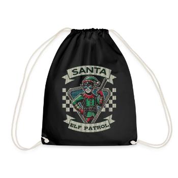 Équipe de patrouille des elfes du Père Noël à Noël - Sac de sport léger - noir - Devant