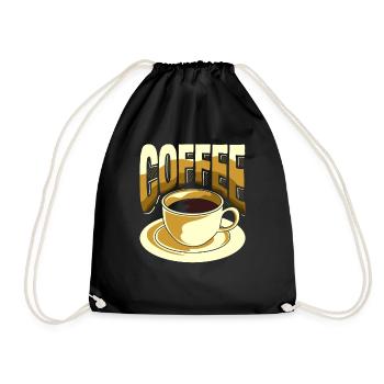 Kaffee Liebhaber Tasse Kaffee Vintage - Turnbeutel - Schwarz - Vorne
