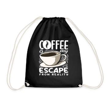 Coffee lovers Coffee is my escape - Drawstring Bag - black - Front