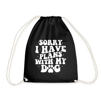 Dog Dog Love Dog Owner Wau Paw Four-legged Friend - Drawstring Bag - black - Front