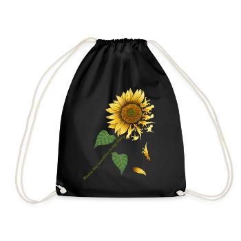 My Sunshine, Sunflower, Dino, Love - Drawstring Bag - black - Front