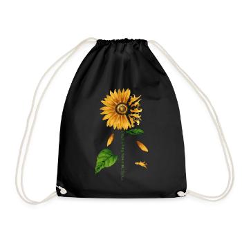 My Sunshine, Sunflower, Dino, Love - Drawstring Bag - black - Front