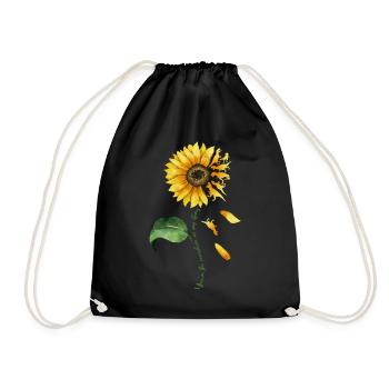 My Sunshine, Sunflower, Dino, Love - Drawstring Bag - black - Front