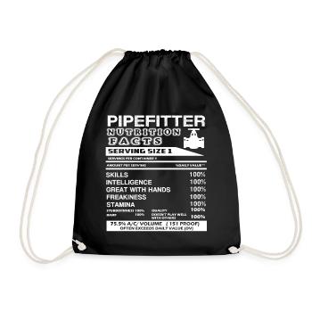 Pipefitter Nutrition Facts - Drawstring Bag - black - Front