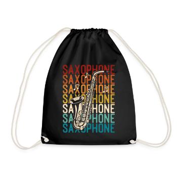 Saxophone Retro Vintage Saxophone - Turnbeutel - Schwarz - Vorne