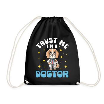 Vertrauen Sie Mir Ich Bin Ein Dogtor lustiger Hund - Turnbeutel - Schwarz - Vorne