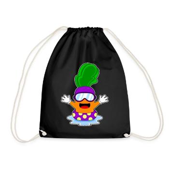 Karotte Schwimmen Schwimmbrille Sommer - Turnbeutel - Schwarz - Vorne