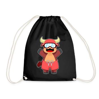 Stier Schwimmen Schwimmbrille Sommer - Turnbeutel - Schwarz - Vorne