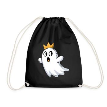 Doodle fantôme avec une couronne - Sac de sport léger - noir - Devant