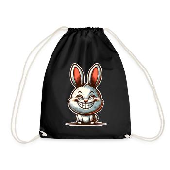 Rabbit Rabbit - Drawstring Bag - black - Front