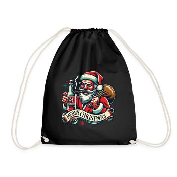 Tattoo Style Christmas Merry Christmas Aesthetic - Drawstring Bag - black - Front