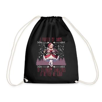 Anime Christmas Joy for Fans - Drawstring Bag - black - Front