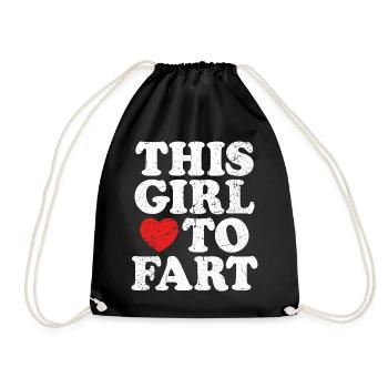 Vintage : Cette fille adore péter Phrases de pets - Sac de sport léger - noir - Devant