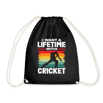 Je veux une vie avec un joueur de cricket - Sac de sport léger - noir - Devant