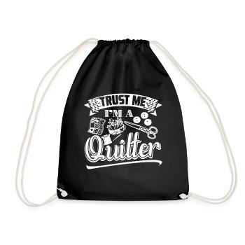 Quilter Trust Me Quilter - Drawstring Bag - black - Front