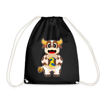 Cow Volleyball Player Volleyball - Drawstring Bag - black - Front