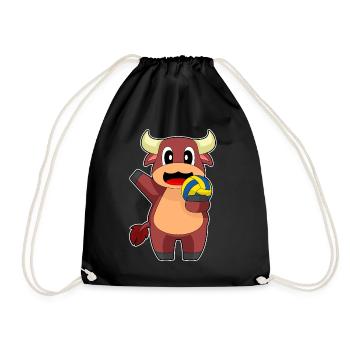Bull Volleyball Player Volleyball - Drawstring Bag - black - Front