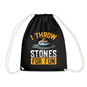 Curling, Curling, Curling, Curling, Curling - Drawstring Bag - black - Front
