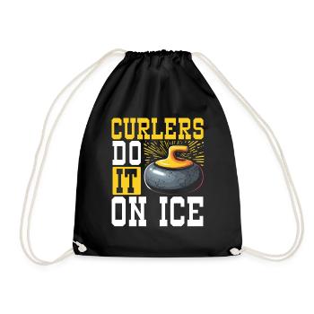 Curling, Curling, Curling, Curling, Curling - Drawstring Bag - black - Front