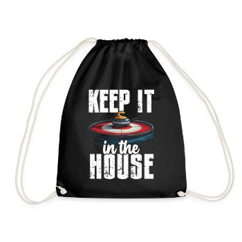 Curling, Curling, Curling, Curling, Curling - Drawstring Bag - black - Front