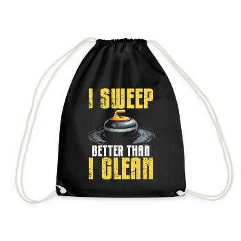 Curling, Curling, Curling, Curling, Curling - Drawstring Bag - black - Front