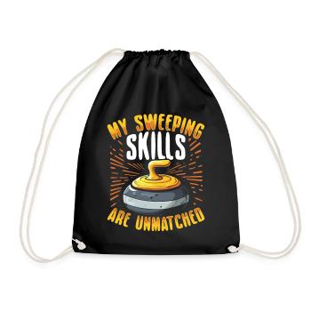 Curling, Curling, Curling, Curling, Curling - Drawstring Bag - black - Front