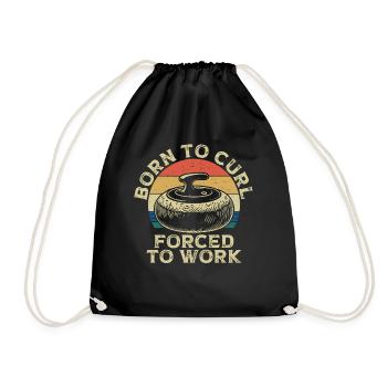 Curling, Curling, Curling, Curling, Curling - Drawstring Bag - black - Front