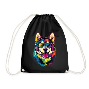 Husky Dogs Lover Dog Love Siberian Huskies - Drawstring Bag - black - Front