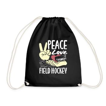 Feldhockeyspieler Frieden Liebe Hockey - Turnbeutel - Schwarz - Vorne