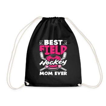 Best Field Hockey Player Mom Ever - Drawstring Bag - black - Front