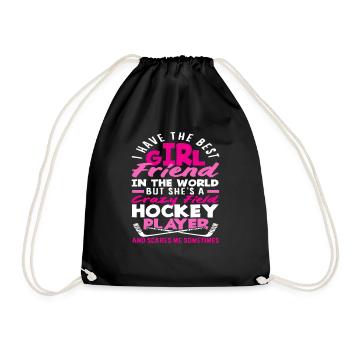 Meilleur ami Joueur de hockey fou - Sac de sport léger - noir - Devant