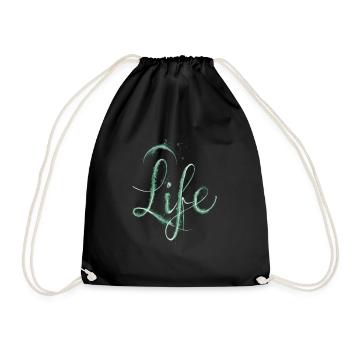 life green dust - Drawstring Bag - black - Front