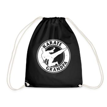 Karate Grandpa Karate Fighting Grandpa Karate - Drawstring Bag - black - Front