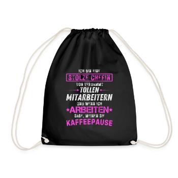 Stolze Chefin Von Verdammt Tollen Mitarbeitern - Turnbeutel - Schwarz - Vorne