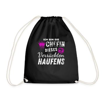 Bin Die Stolze Chefin Dieses Verrückten Haufens - Turnbeutel - Schwarz - Vorne