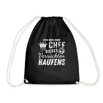 Ich Bin Ein Stolzer Chef Dieses Verrückten Haufens - Turnbeutel - Schwarz - Vorne