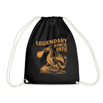 Legendär Seit 1975 Geburtstag Drachen Fantasy - Turnbeutel - Schwarz - Vorne