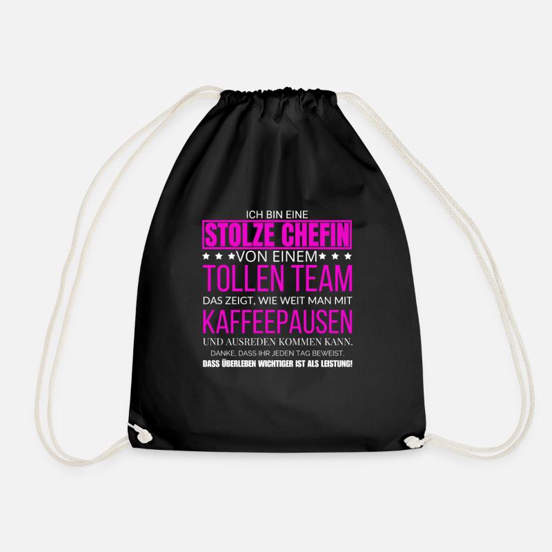 Ich Bin Eine Stolze Chefin von einem tollen Team - Turnbeutel - Schwarz