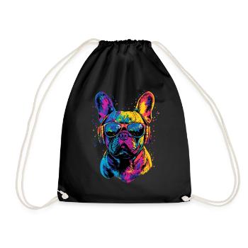 Bouledogue français motif chien dogue allemand Frenchie - Sac de sport léger - noir - Devant