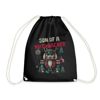 Nutcracker Christmas Funny - Drawstring Bag - black - Front