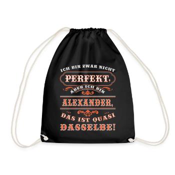 Drôle ALEXANDER pour la Journée du Nom avec Nom Nom - Sac de sport léger - noir - Devant