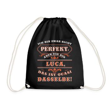 Funny LUCA for Name Day with Name Name - Drawstring Bag - black - Front
