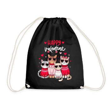 Saint-Valentin Chat Chat Chat Maman Chat Amoureux Fun - Sac de sport léger - noir - Devant